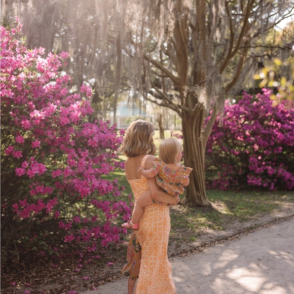 Coco Shop Slip Dress in Orange Checkerboard - Picture 2 of 3
